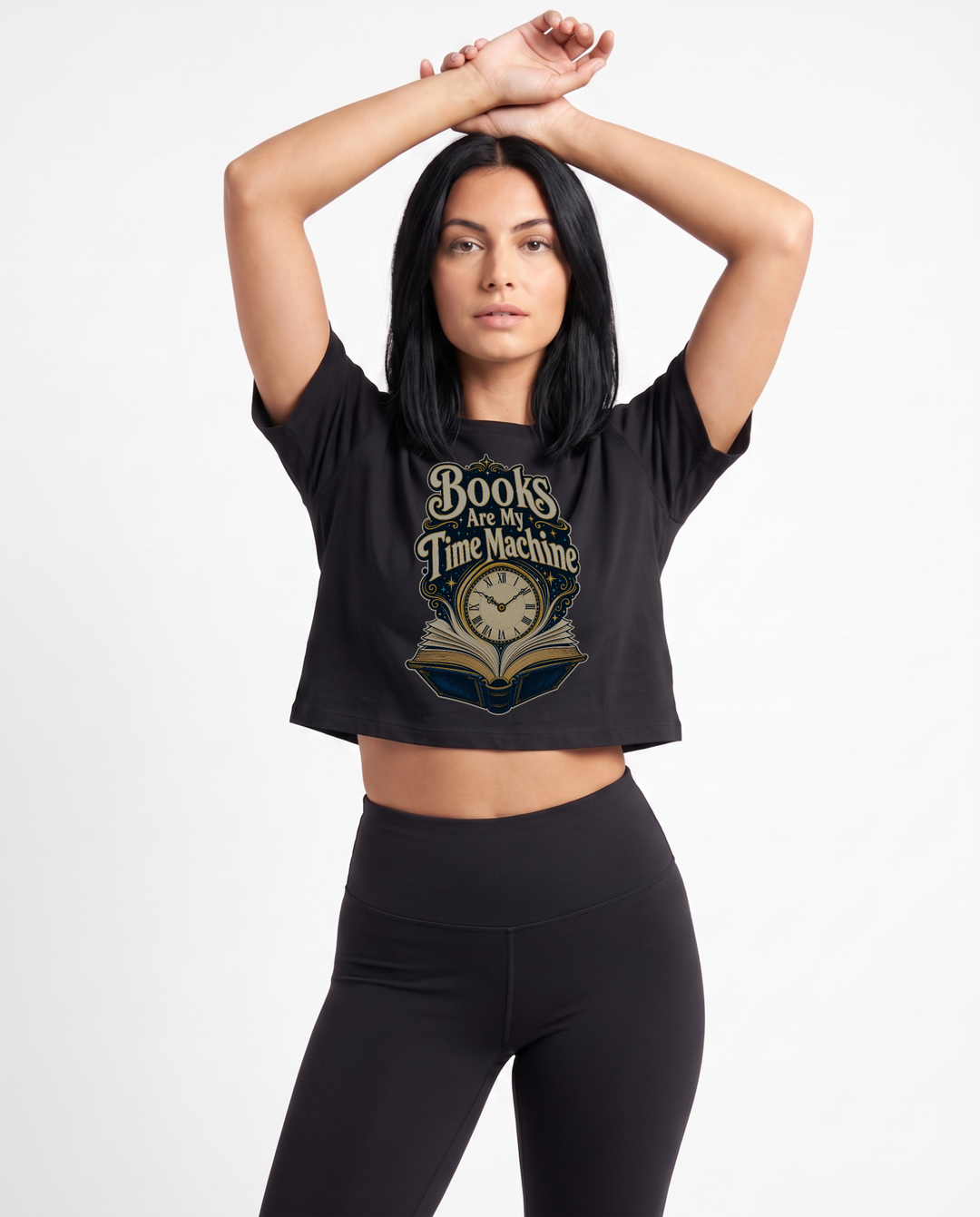 Books Are My Time Machine Crop Top mockup 1