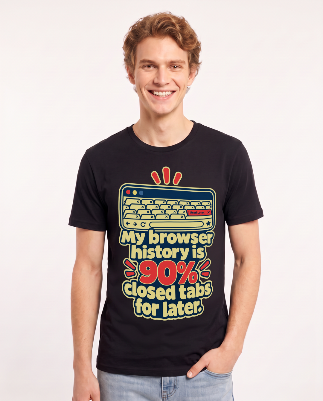 Meme Black T-Shirt for Men – Everyday Expression Graphic Tee product image 3