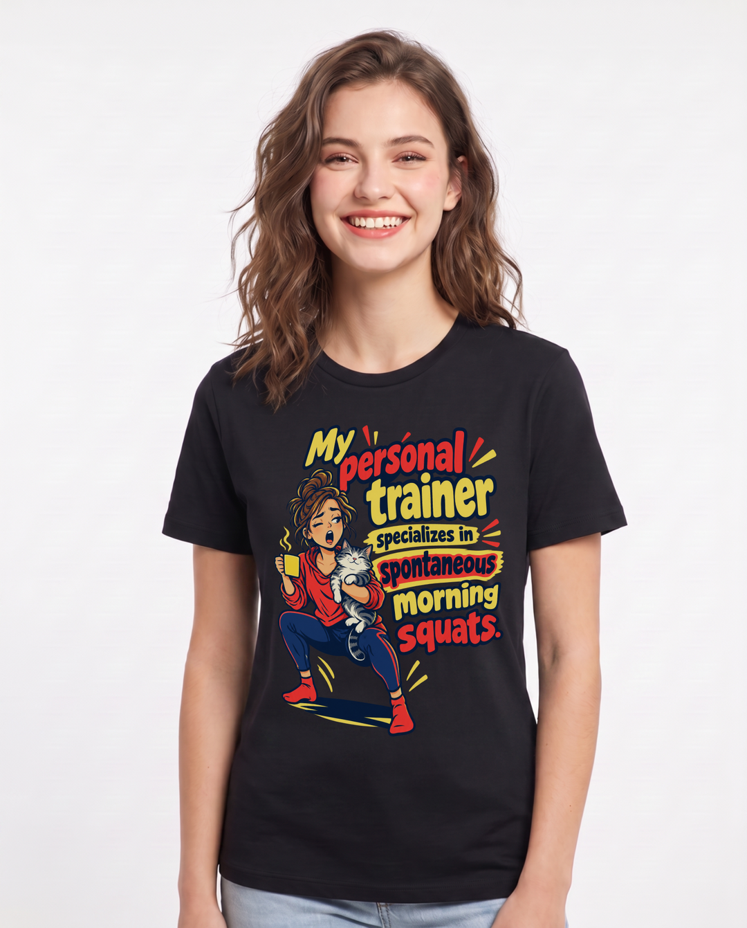 Cat Lover Black T-Shirt for Women – Everyday Expression Graphic Tee product image 3