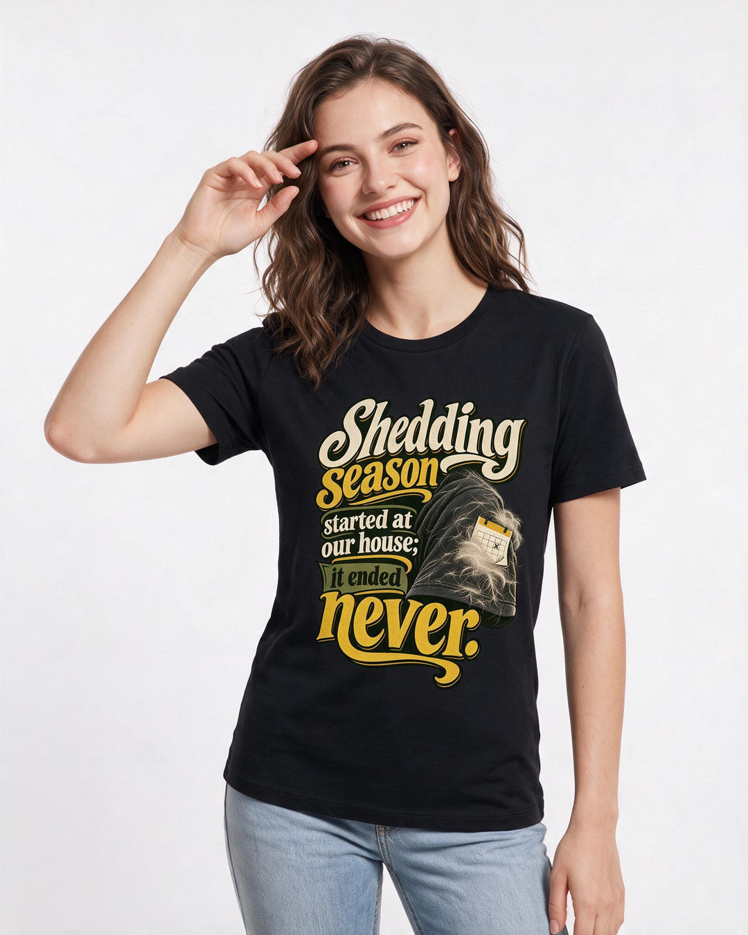 Cat Lover Black T-Shirt for Women – Everyday Expression Graphic Tee product image 1