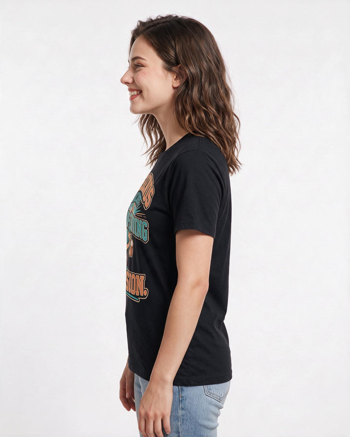 Beer Black T-Shirt for Women – Everyday Expression Graphic Tee product image 2