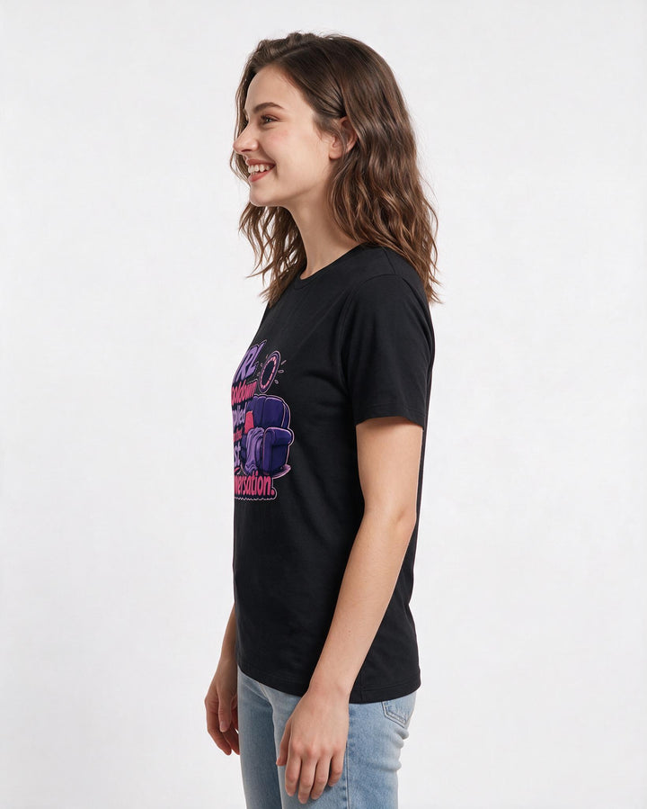 Gaming Black T-Shirt for Women – Game Night Graphic Tee product image 2