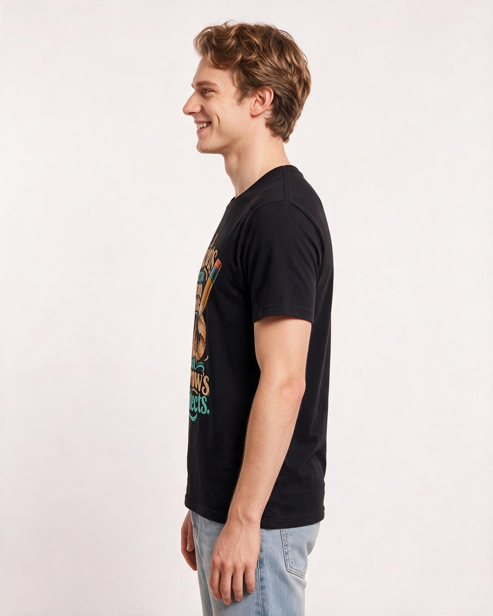Teacher Black T-Shirt for Men – Everyday Expression Graphic Tee product image 2