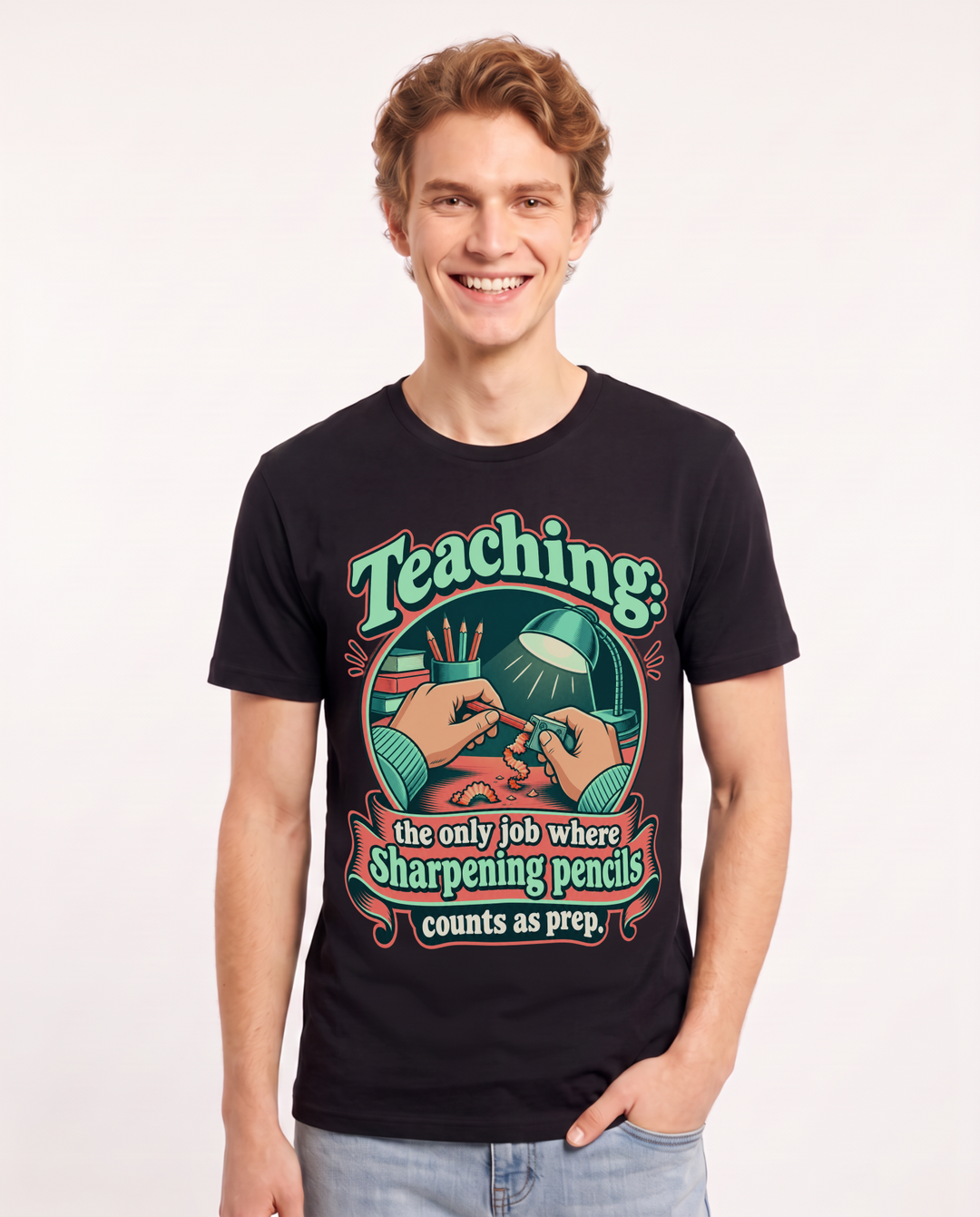 Teacher Black T-Shirt for Men – Everyday Expression Graphic Tee product image 3