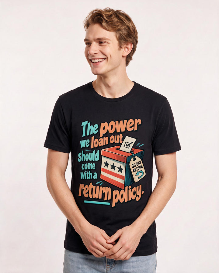 Political Statement Black T-Shirt for Men – Everyday Expression Graphic Tee product image 1