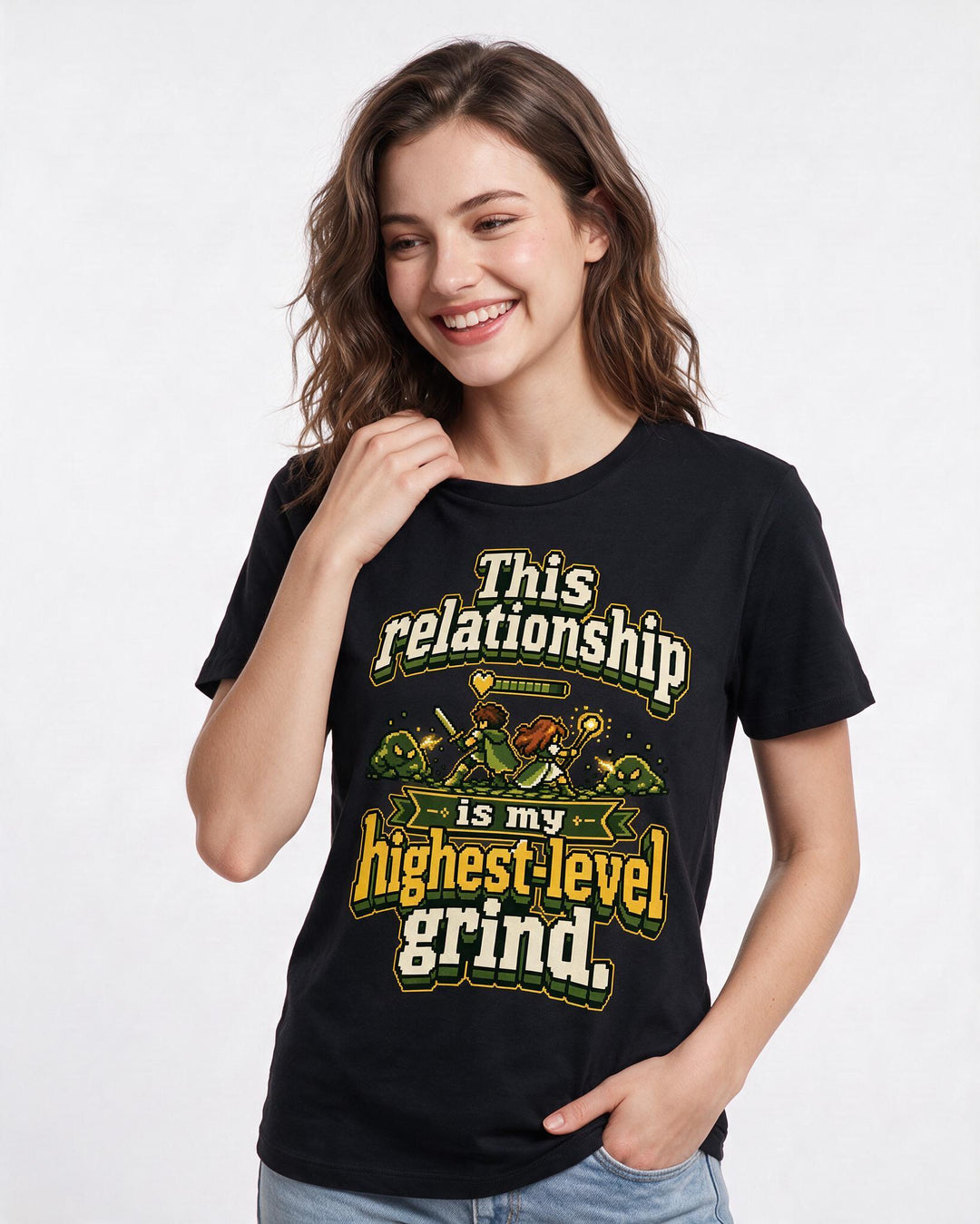 Gaming Black T-Shirt for Women – Game Night Graphic Tee product image 1
