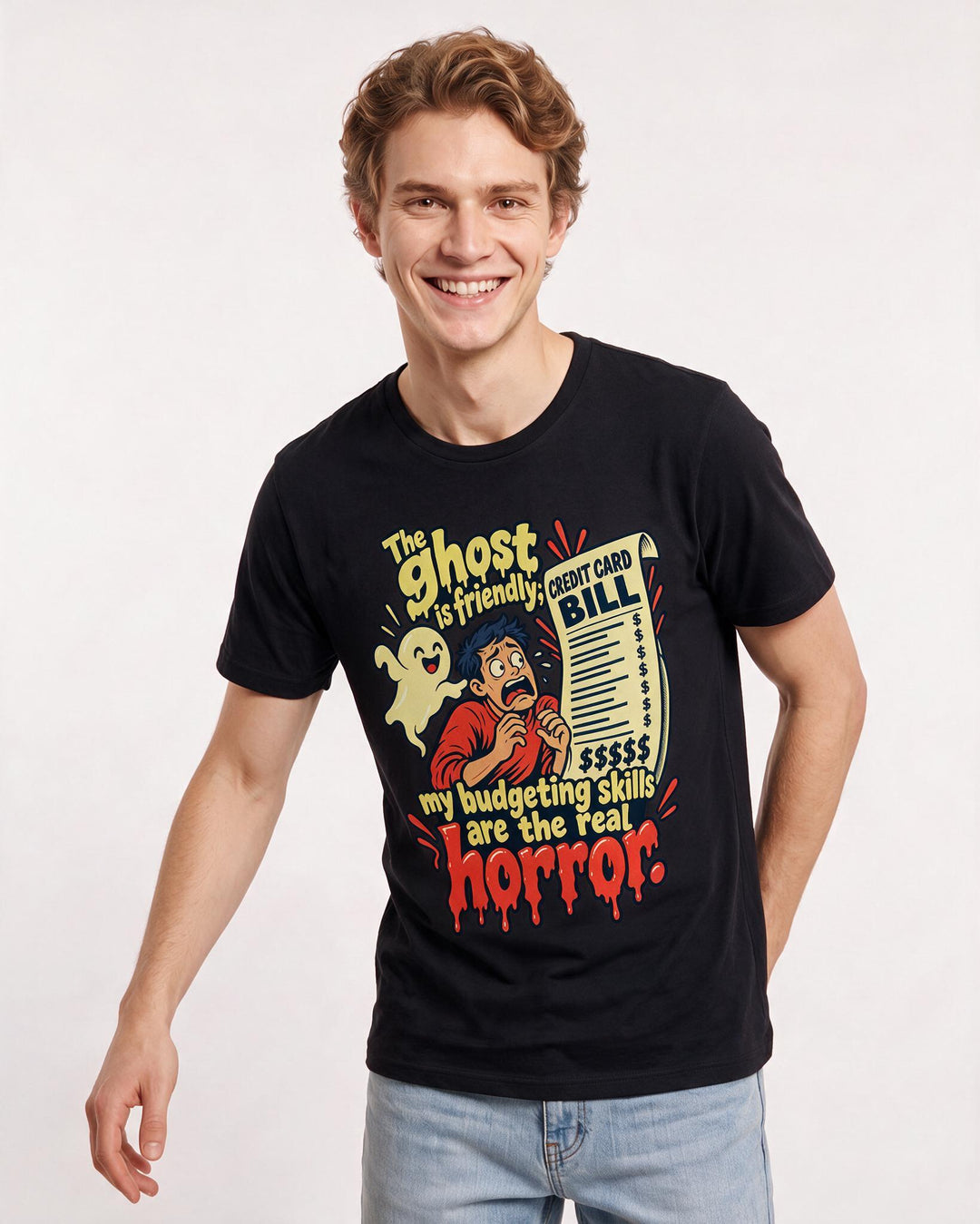 Halloween Black T-Shirt for Men – Halloween Theme Graphic Tee product image 1