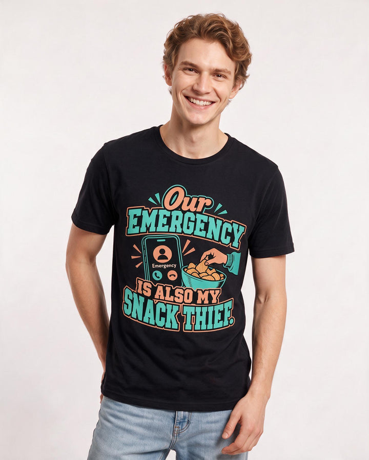 Couples Black T-Shirt for Men – Everyday Expression Graphic Tee product image 1
