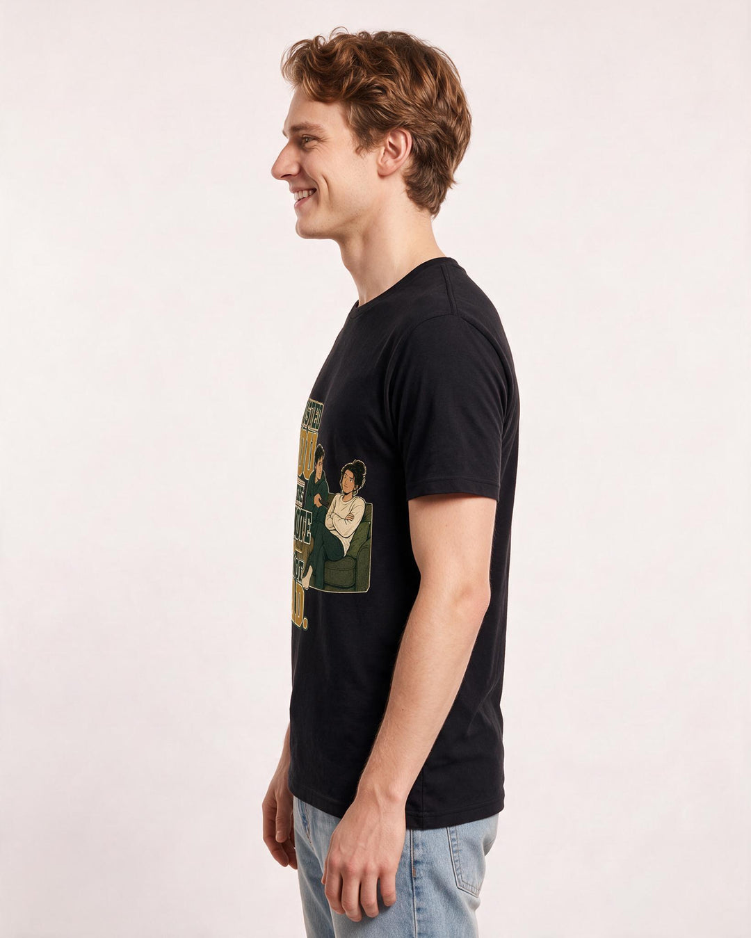 Couples Black T-Shirt for Men – Everyday Expression Graphic Tee product image 2