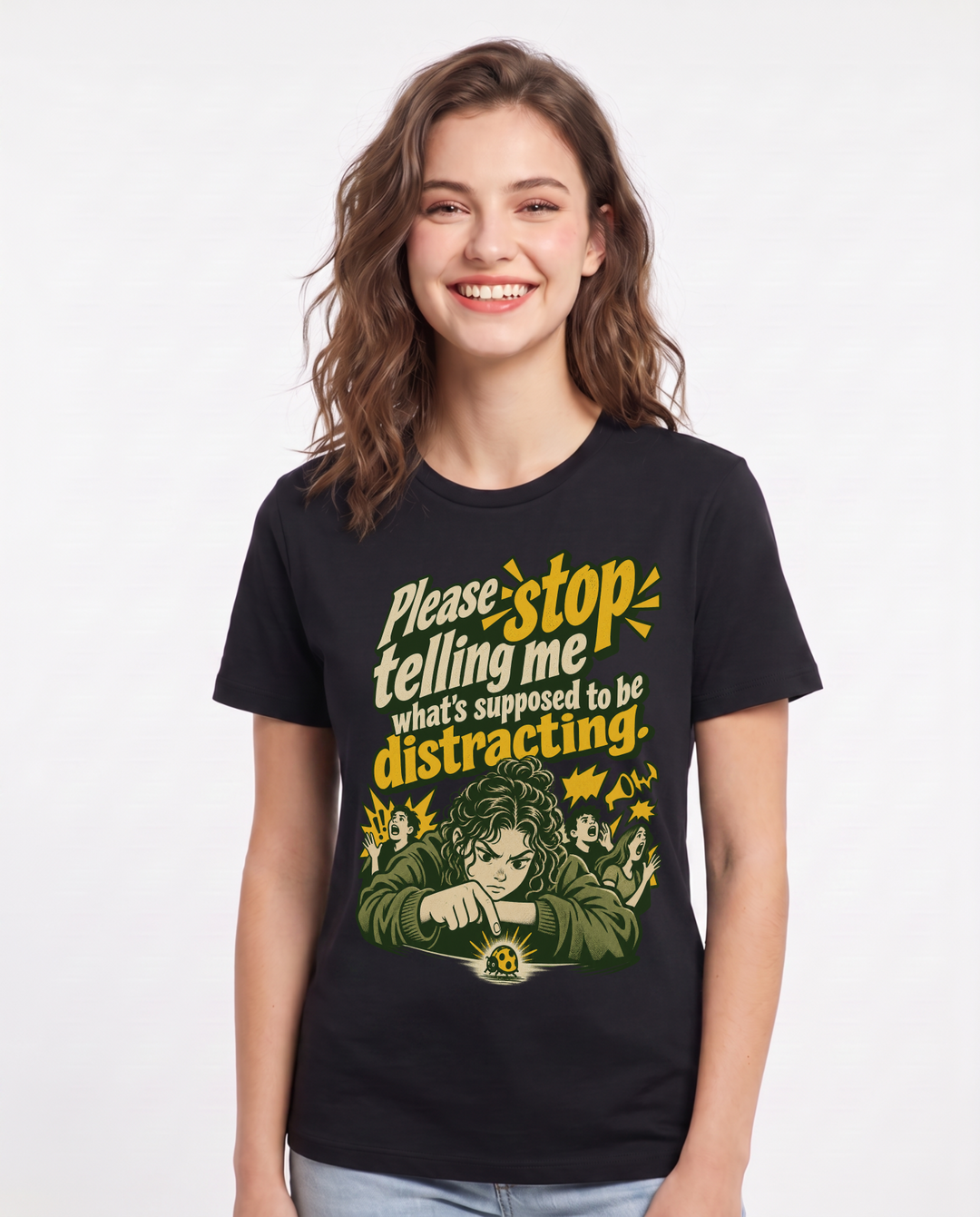 Neurodiversity Black T-Shirt for Women – Everyday Expression Graphic Tee product image 3