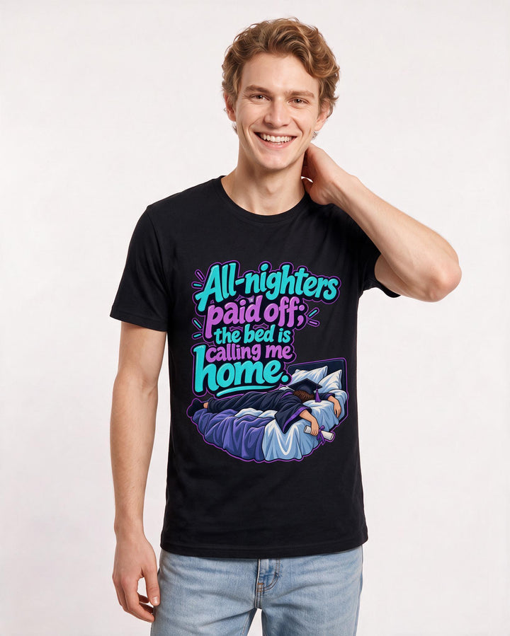 Graduation Black T-Shirt for Men – Everyday Expression Graphic Tee product image 1
