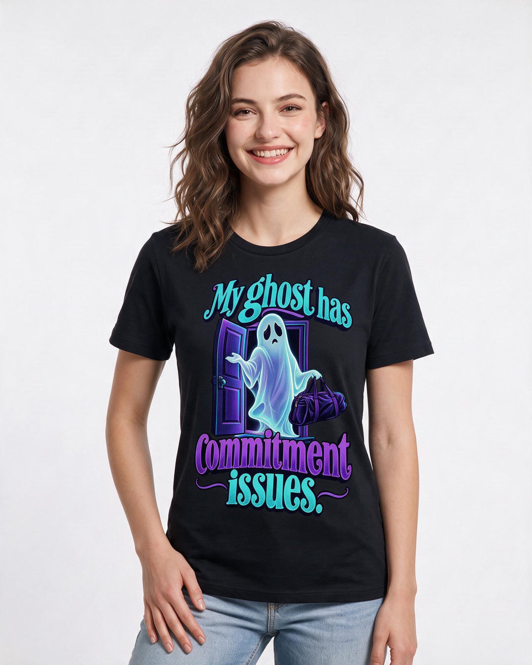 Halloween Black T-Shirt for Women – Halloween Theme Graphic Tee product image 1