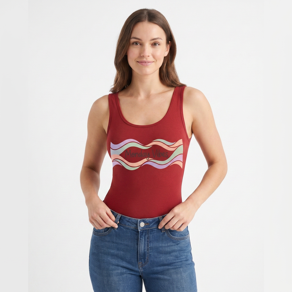 Sleeveless Round-Neck Tank Bodysuit mockup 1