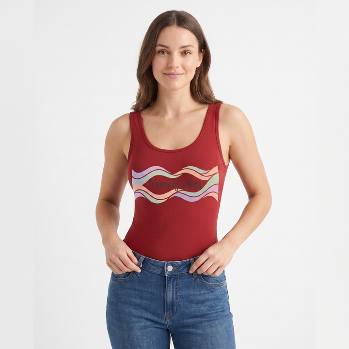Sleeveless Round-Neck Tank Bodysuit mockup 1