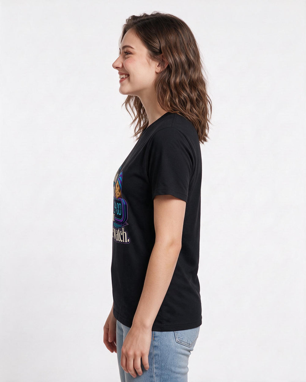 Christmas Women's Black T-Shirt – My holiday spirit is a 24-hour cookie watch. product image 2