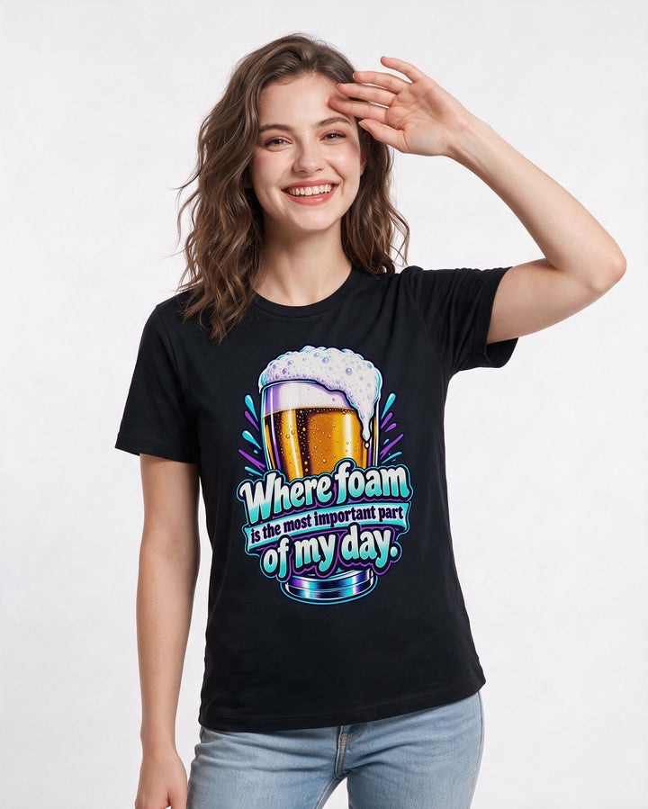 Beer Black T-Shirt for Women – Everyday Expression Graphic Tee product image 1