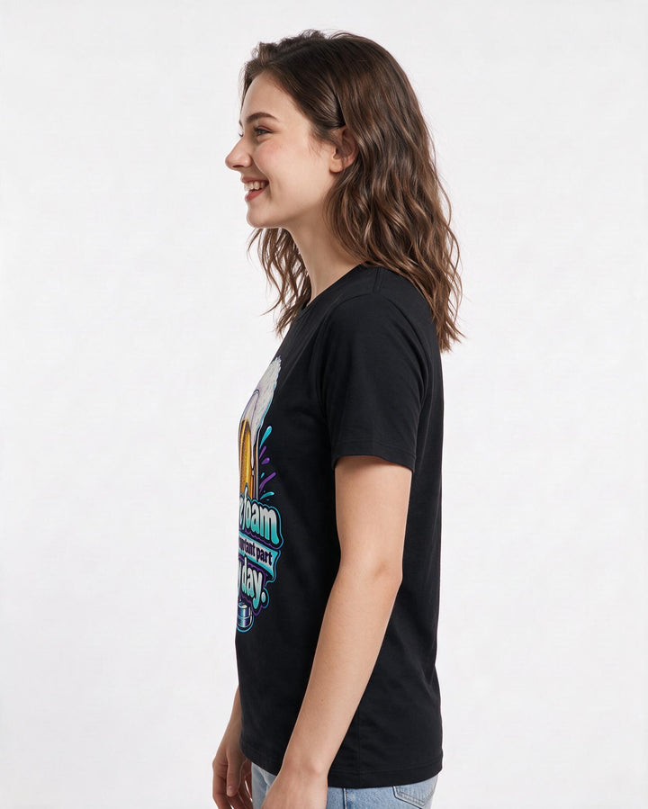 Beer Black T-Shirt for Women – Everyday Expression Graphic Tee product image 2