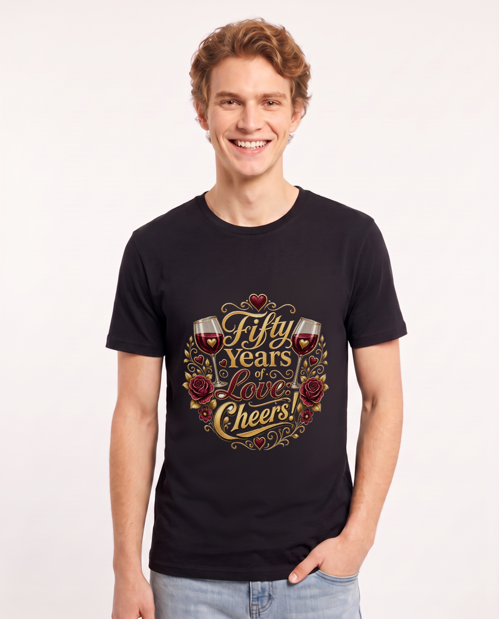 Fifty Years of Love: Cheers! Men's Black T-Shirt product image 2