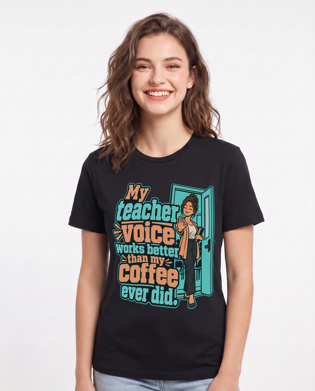 Teacher Black T-Shirt for Women – Everyday Expression Graphic Tee product image 3