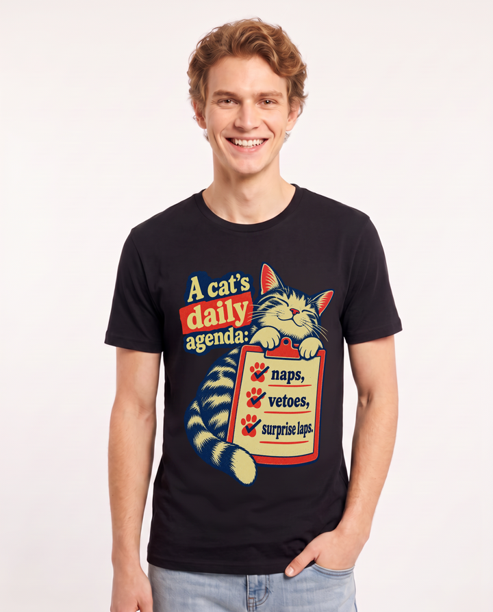 Cat Lover Black T-Shirt for Men – Everyday Expression Graphic Tee product image 3