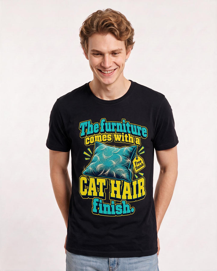 Cat Lover Black T-Shirt for Men – Everyday Expression Graphic Tee product image 1