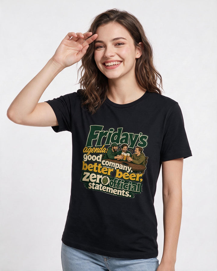 Beer Black T-Shirt for Women – Everyday Expression Graphic Tee product image 3