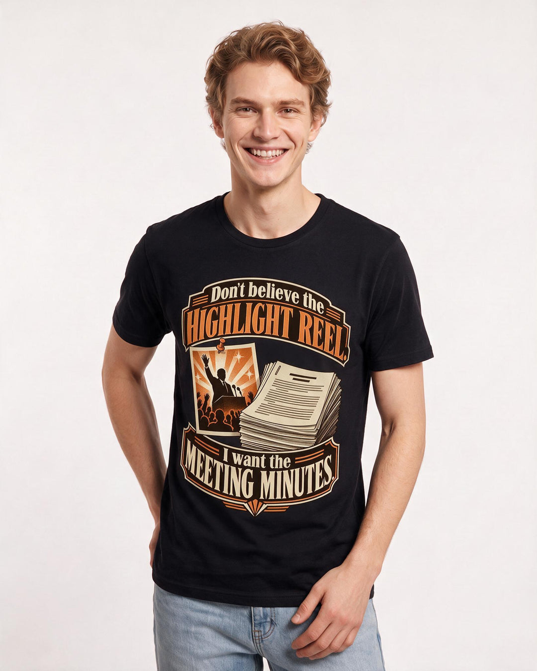 Political Statement Black T-Shirt for Men – Everyday Expression Graphic Tee product image 1