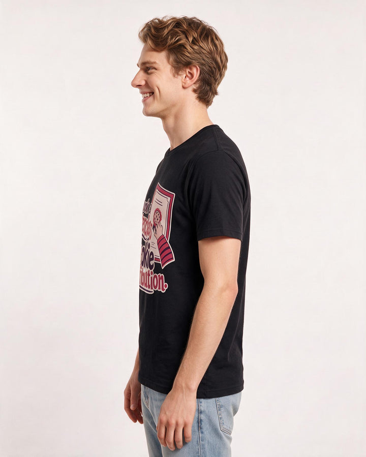 Funny Mom Men's Black T-Shirt – I took a masterclass in cookie distribution. product image 2