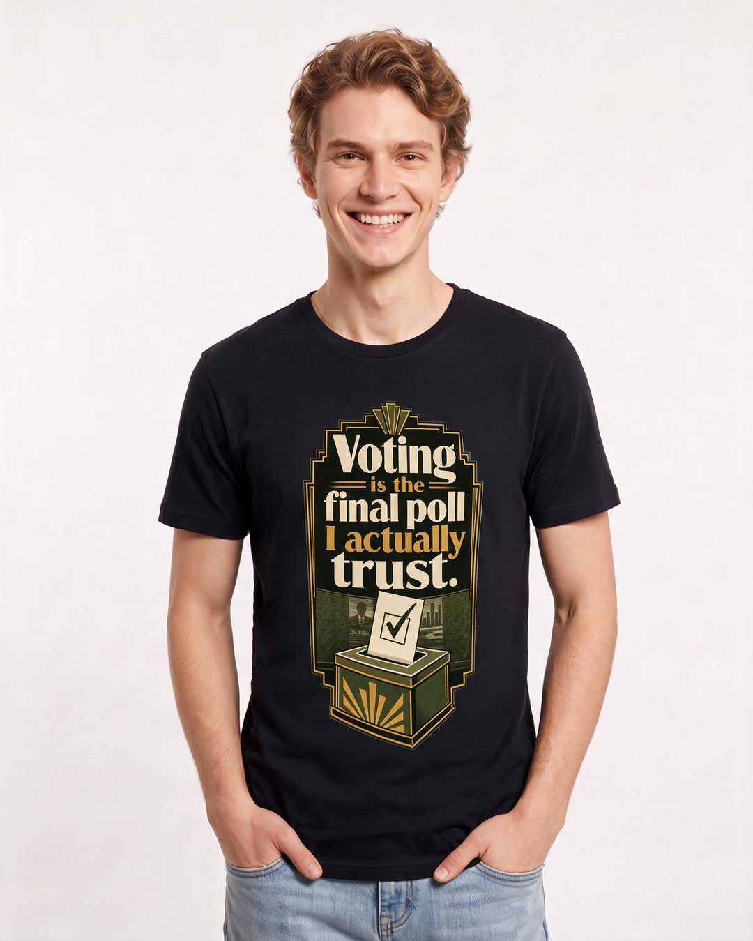 Political Statement Black T-Shirt for Men – Everyday Expression Graphic Tee product image 3