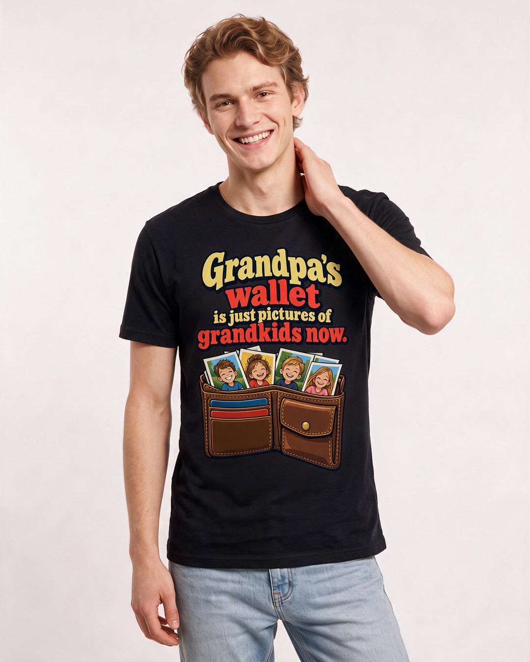 Grandparent Black T-Shirt for Men – Everyday Expression Graphic Tee product image 1