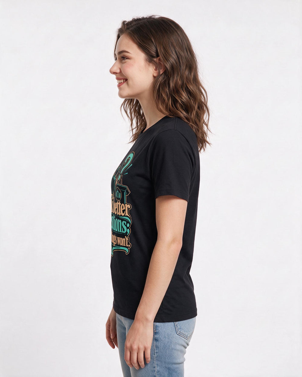 Political Statement Black T-Shirt for Women – Everyday Expression Graphic Tee product image 2