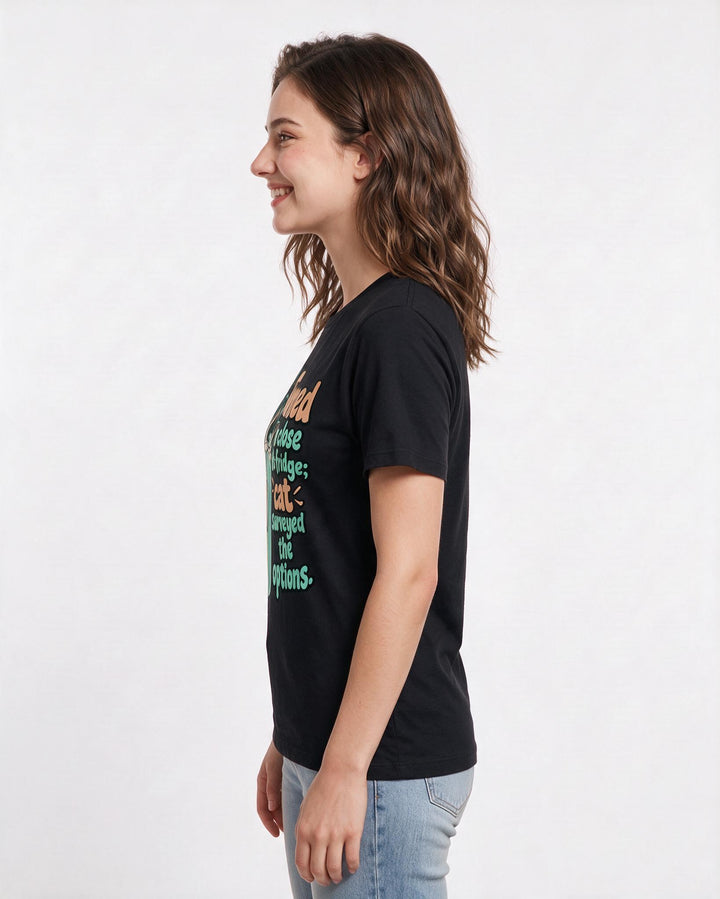 Cat Lover Black T-Shirt for Women – Everyday Expression Graphic Tee product image 2