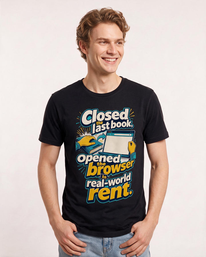 Graduation Black T-Shirt for Men – Everyday Expression Graphic Tee product image 1