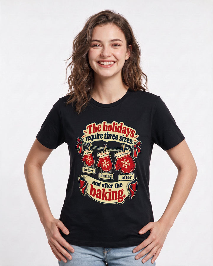 Christmas Black T-Shirt for Women – Holiday Theme Graphic Tee product image 1