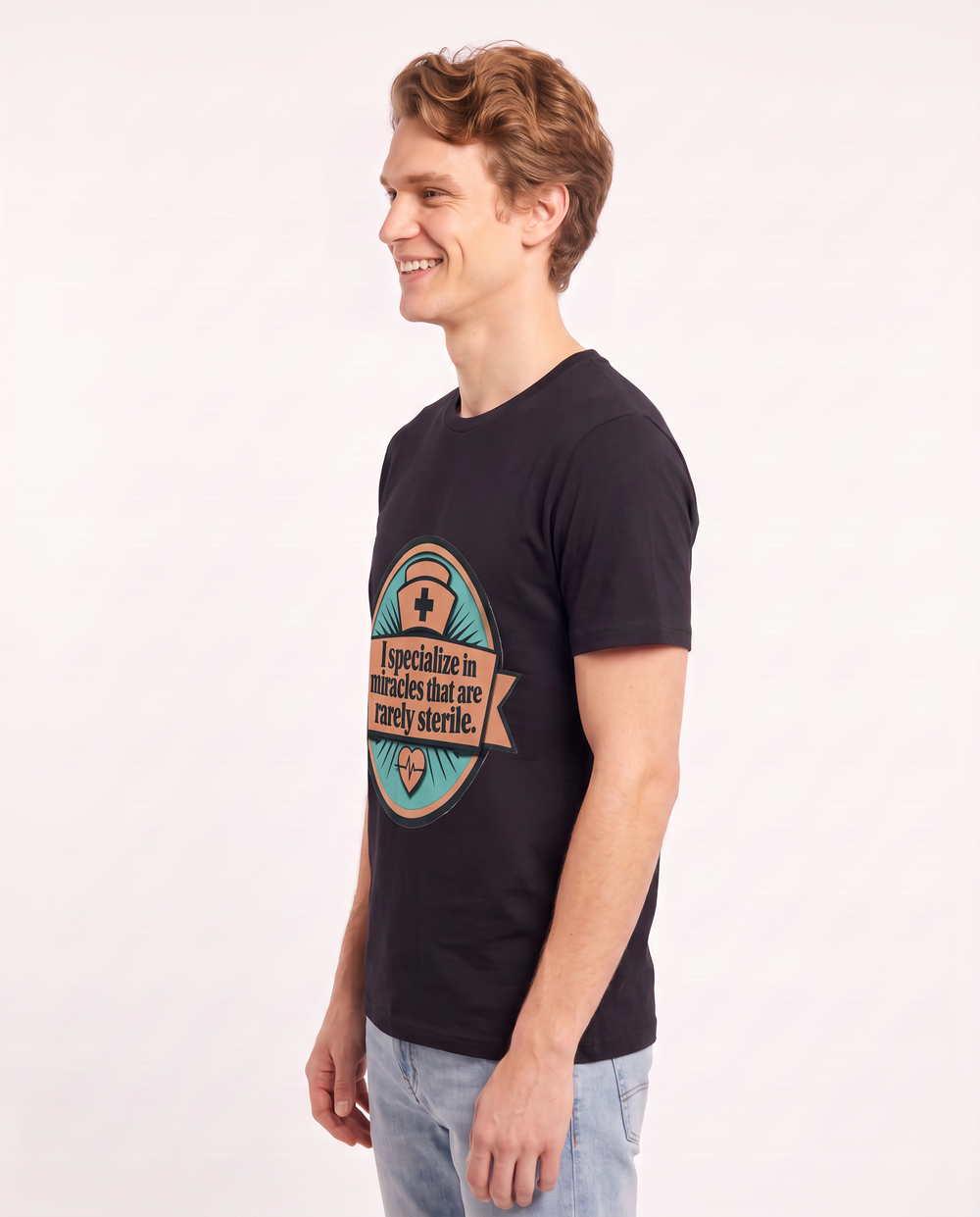 Nurse Gift Men's Black T-Shirt - I specialize in miracles that are product image 2