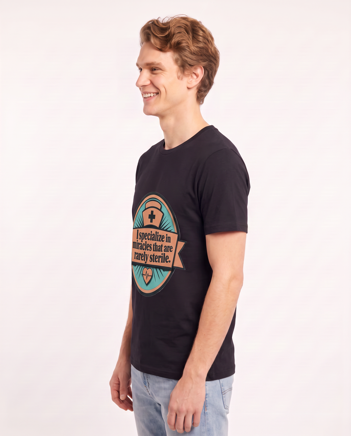 Nurse Gift Men's Black T-Shirt - I specialize in miracles that are product image 2