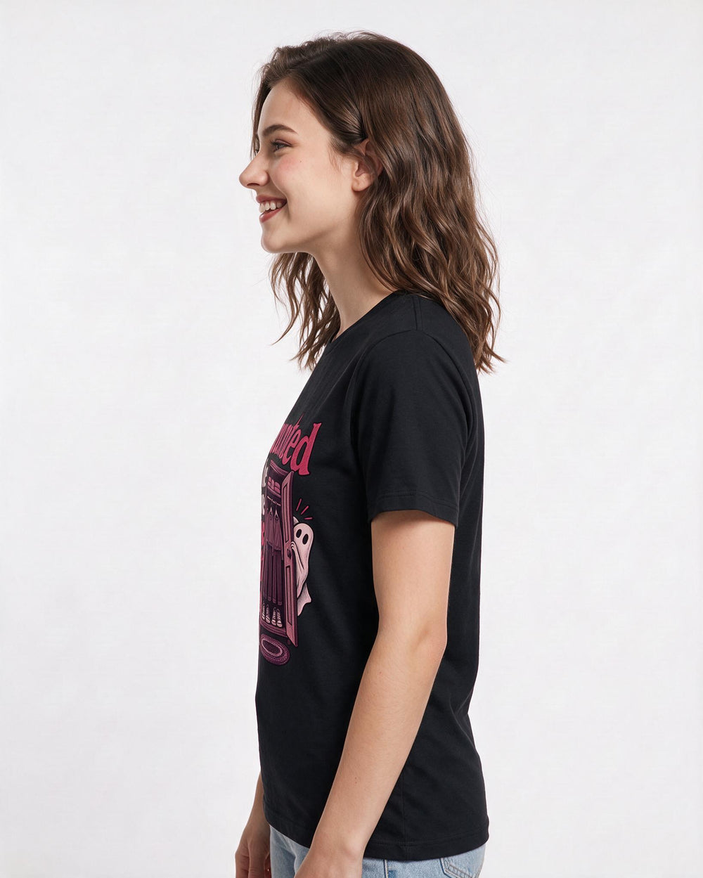 Halloween Black T-Shirt for Women – Halloween Theme Graphic Tee product image 2