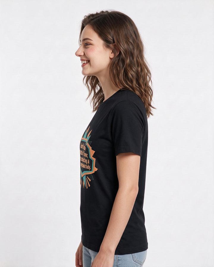 Graphic Women's Black T-Shirt - I don't lose track of time; I'm product image 2
