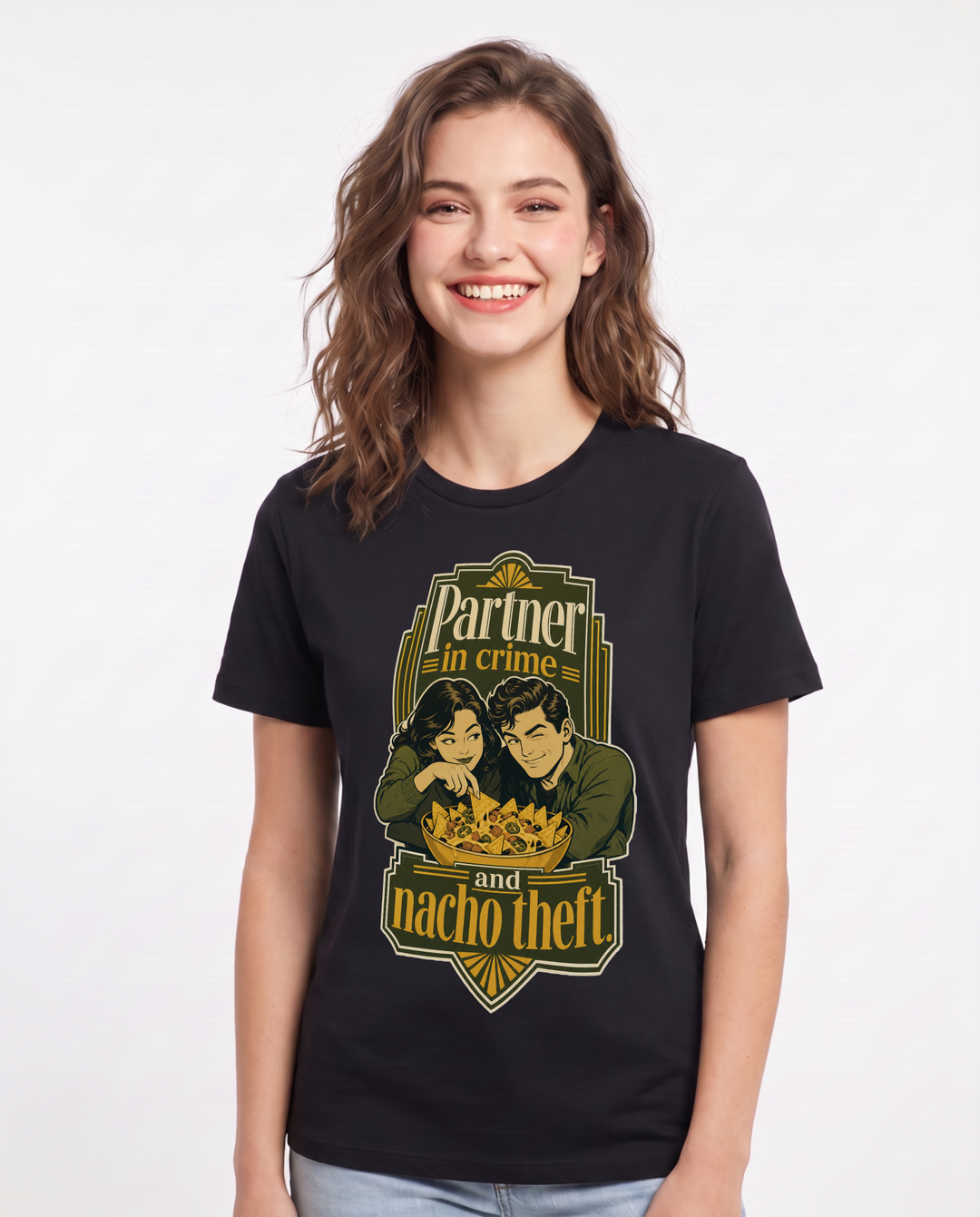 Couples Black T-Shirt for Women – Everyday Expression Graphic Tee product image 1