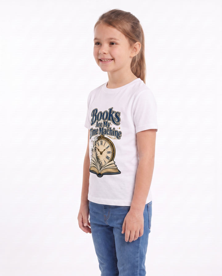 Books Are My Time Machine White T-Shirt mockup 2