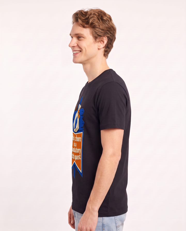 Gaming Men's Black T-Shirt - This chore is a mandatory fetch quest. product image 2