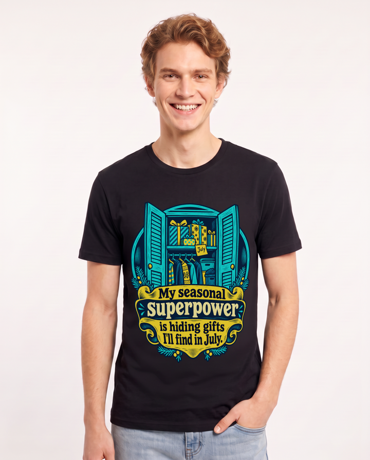 Christmas Black T-Shirt for Men – Holiday Theme Graphic Tee product image 3
