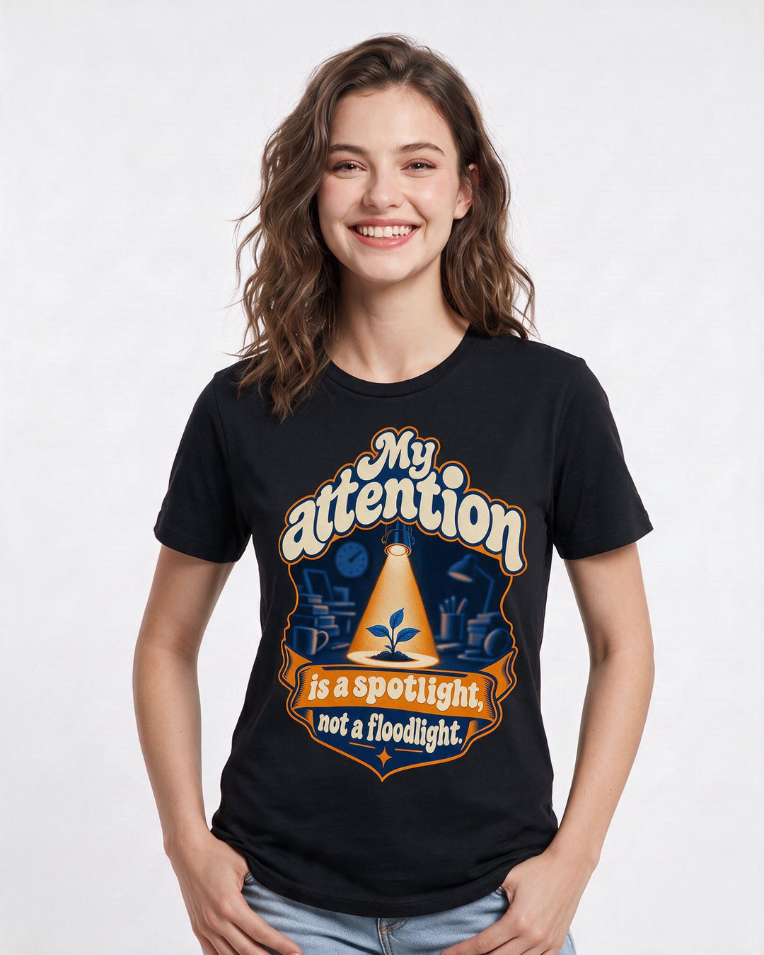 Neurodiversity Black T-Shirt for Women – Everyday Expression Graphic Tee product image 1
