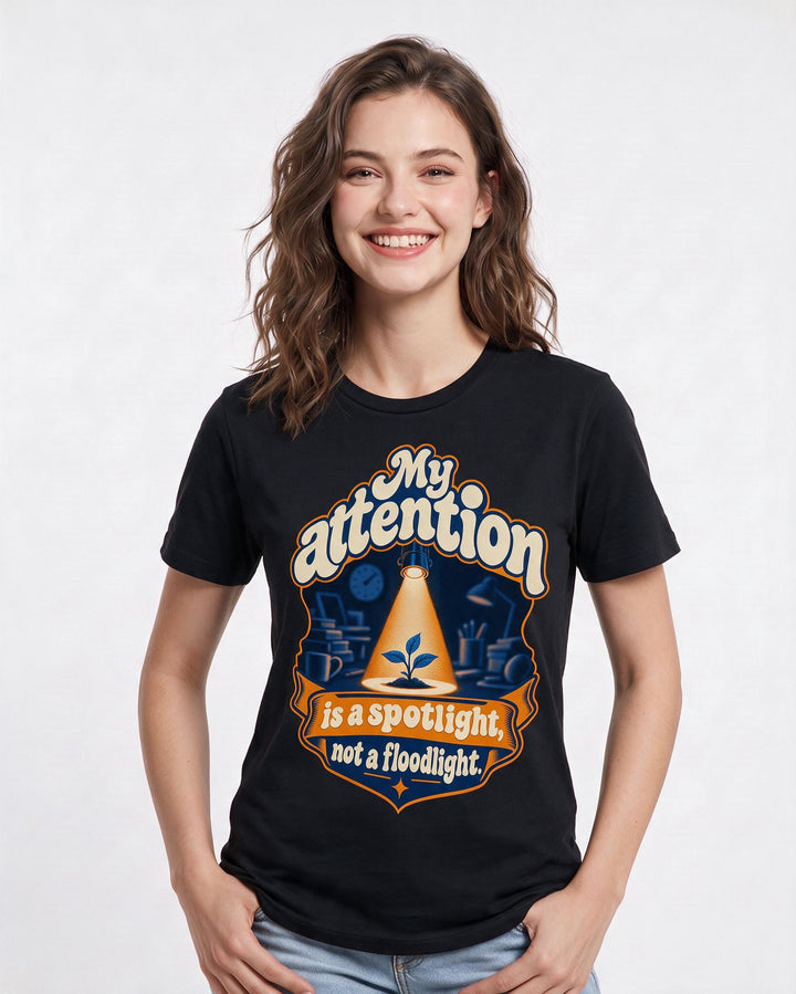 Neurodiversity Black T-Shirt for Women – Everyday Expression Graphic Tee product image 1