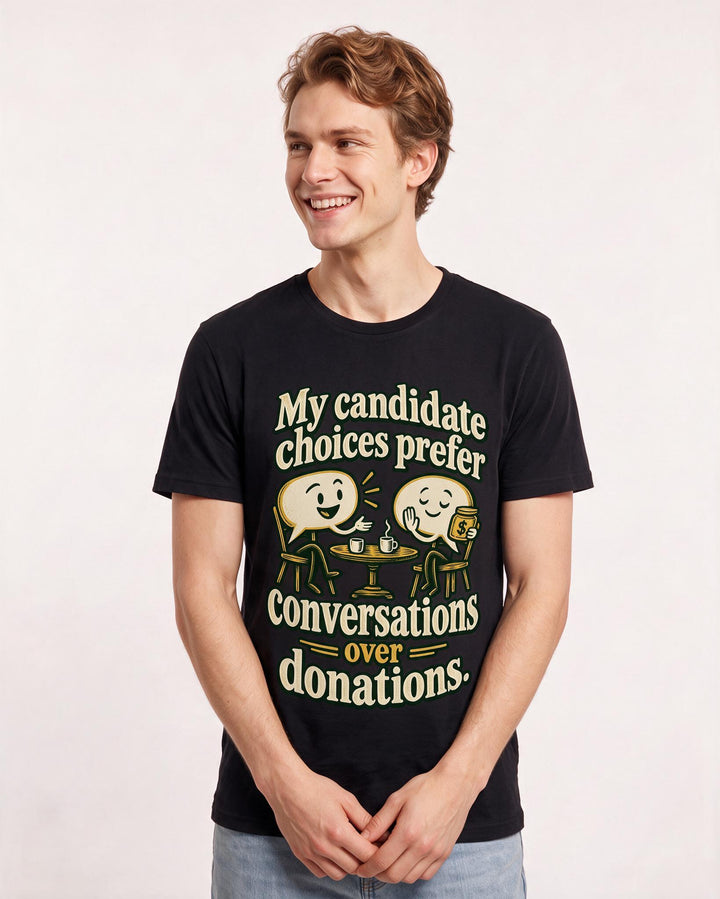 Political Statement Black T-Shirt for Men – Everyday Expression Graphic Tee product image 1