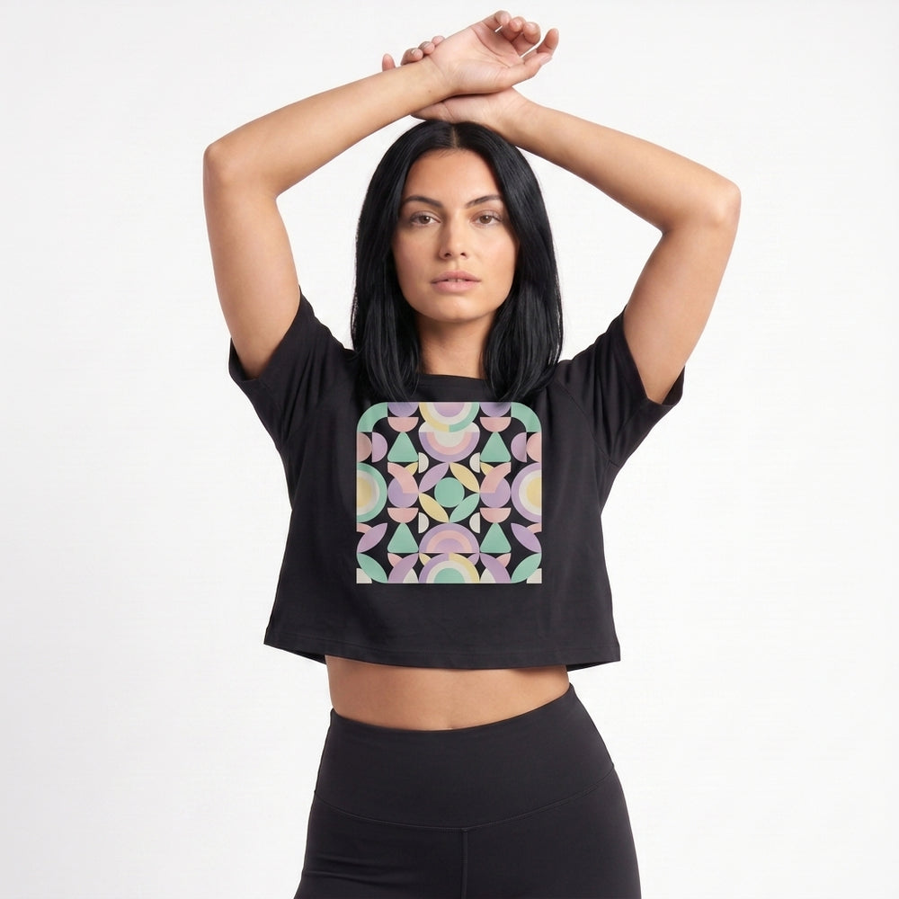 POD Cozy Casual Pattern Pillow Pillow Crop Top mockup 2