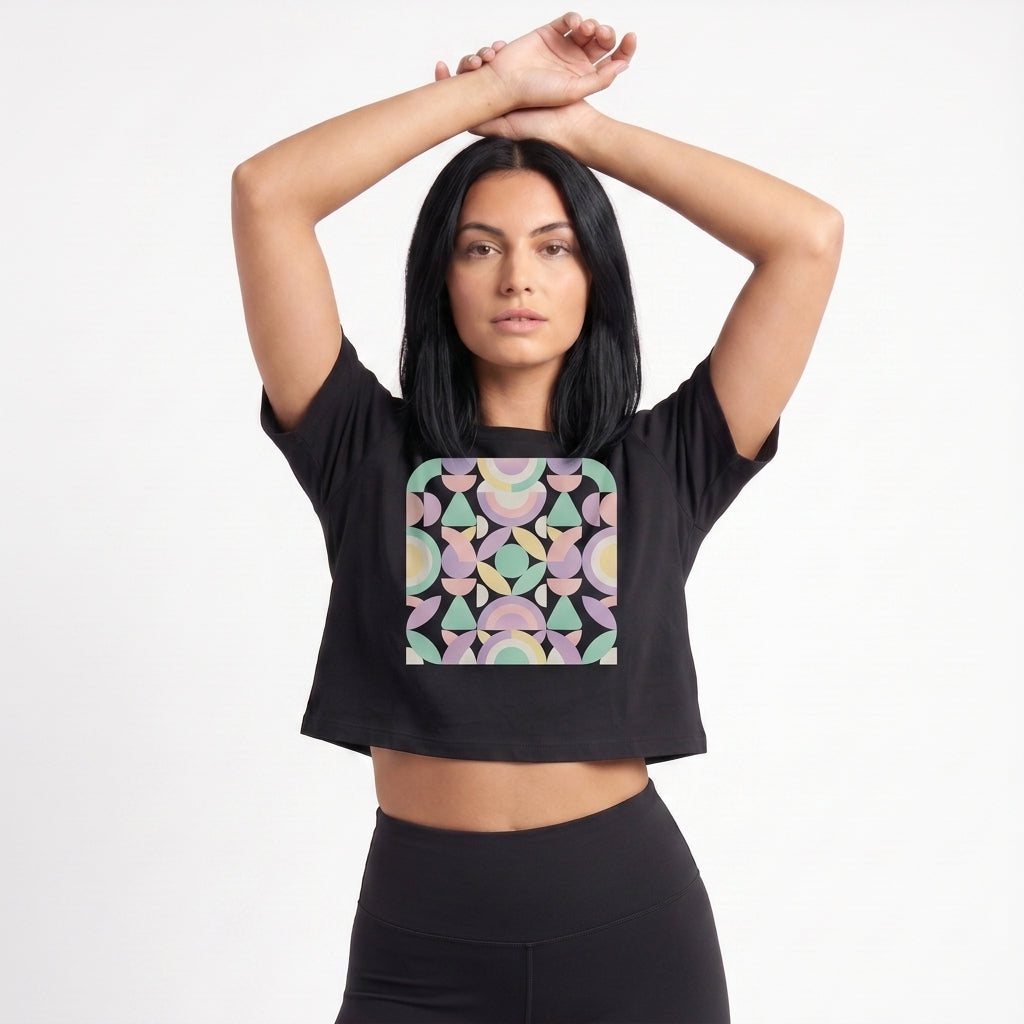 POD Cozy Casual Pattern Pillow Pillow Crop Top mockup 2