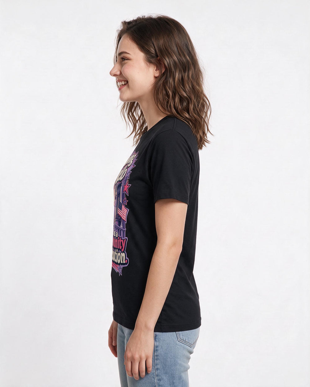 Patriotic Black T-Shirt for Women – Everyday Expression Graphic Tee product image 2