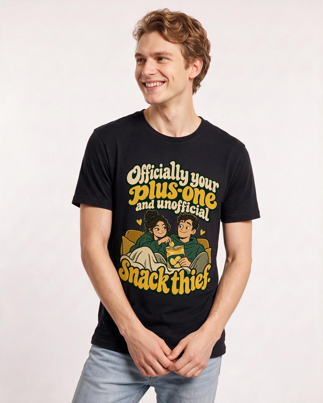 Couples Black T-Shirt for Men – Everyday Expression Graphic Tee product image 1