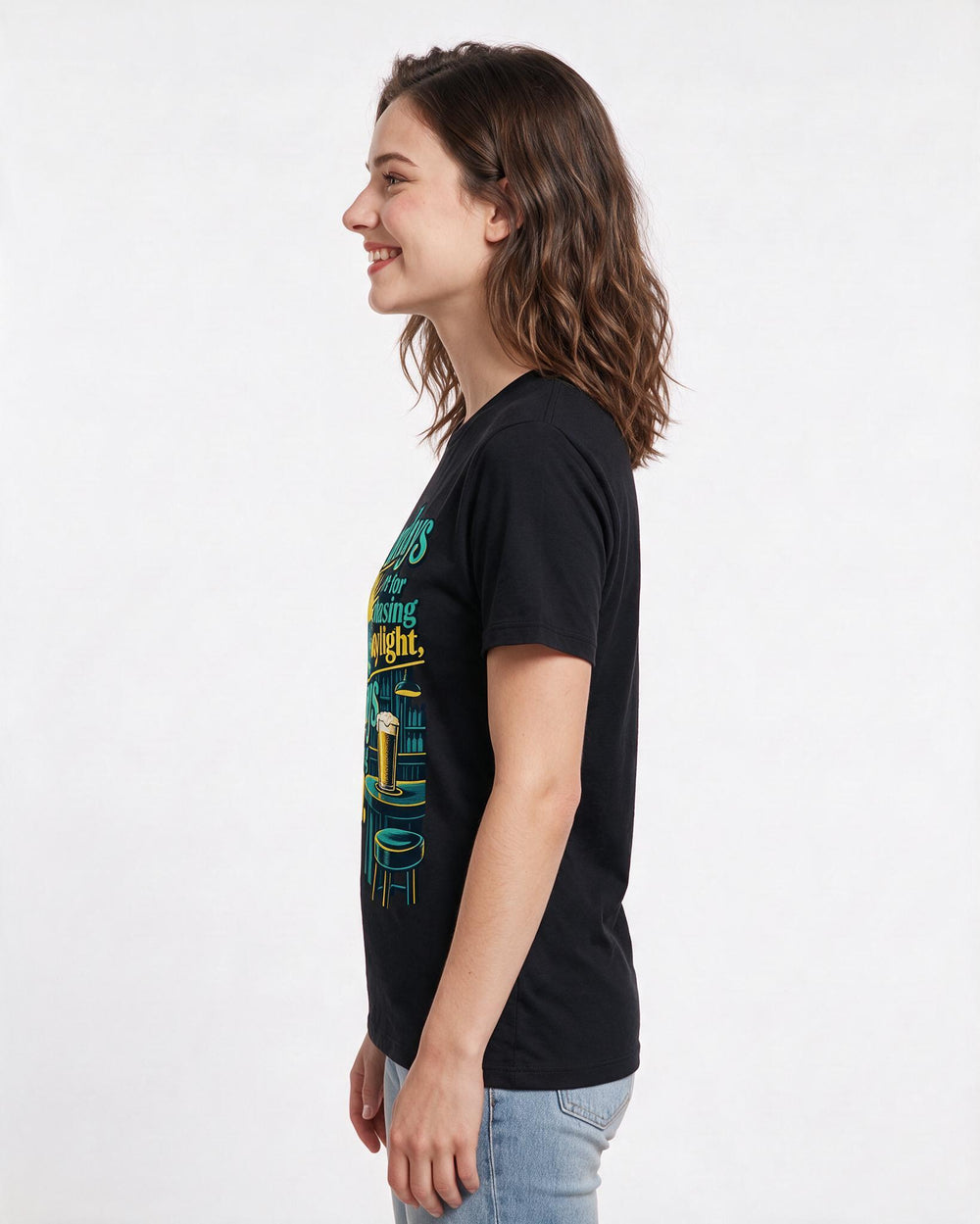 Beer Black T-Shirt for Women – Everyday Expression Graphic Tee product image 2